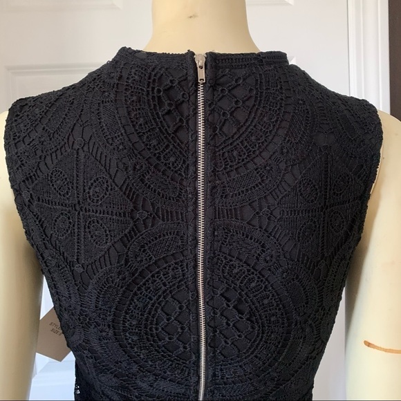𝅺new with tags Stella Luce Embroidered Knit Black Fitted Cocktail Dress S - Picture 4 of 9